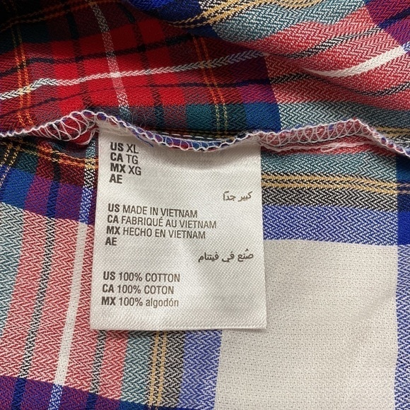 🆕 Charter Club Holiday Woven Plaid Button Down XL - Picture 9 of 10